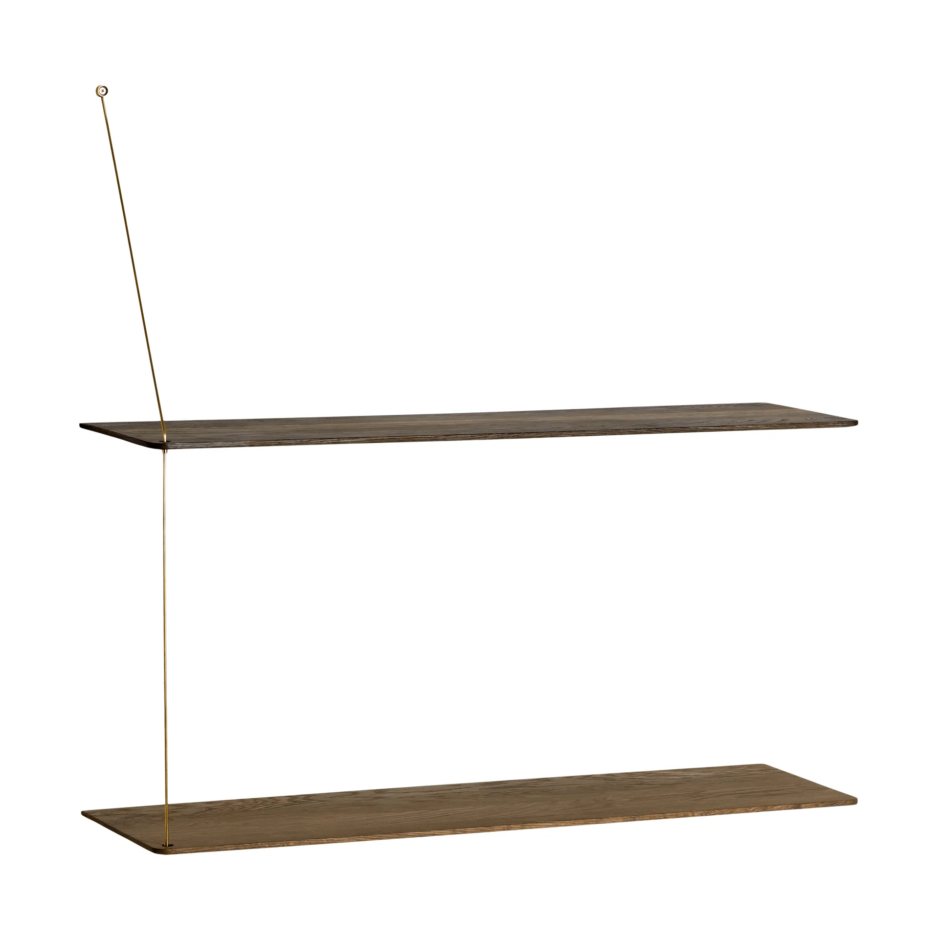 Półka Stedge, Dąb wędzony-mosiądz, 80 cm, 2 półki Woud