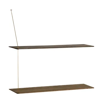 Półka Stedge - Dąb wędzony-mosiądz, 80 cm, 2 półki - Woud