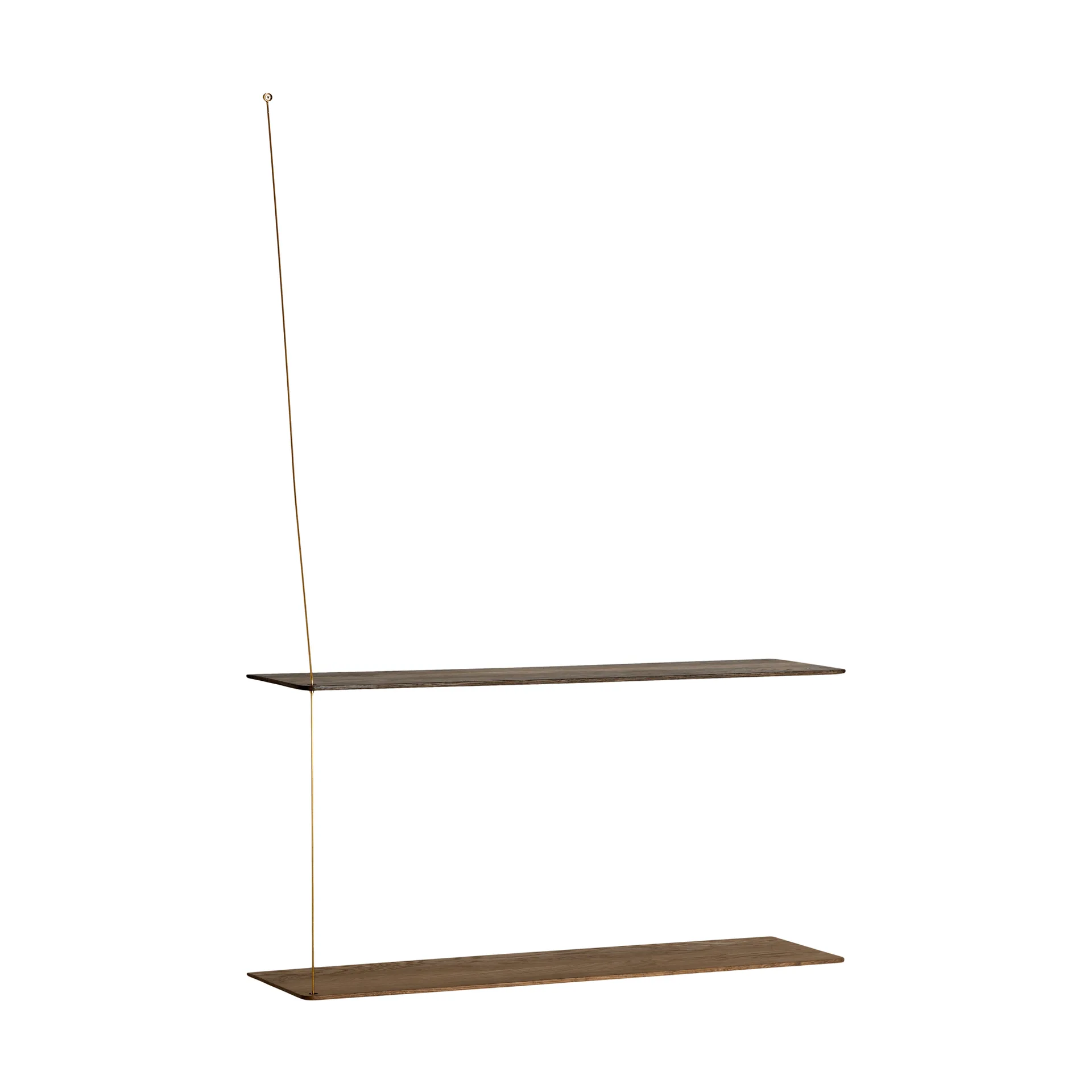 Półka Stedge, Dąb wędzony-mosiądz, 80 cm, 2 półki Woud