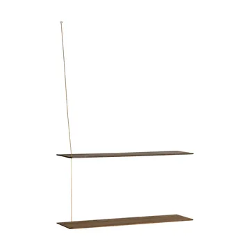 Półka Stedge - Dąb wędzony-mosiądz, 80 cm, 2 półki - Woud