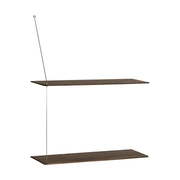 Półka Stedge - Dąb wędzony-szczotkowana stal, 60 cm, 2 półki - Woud