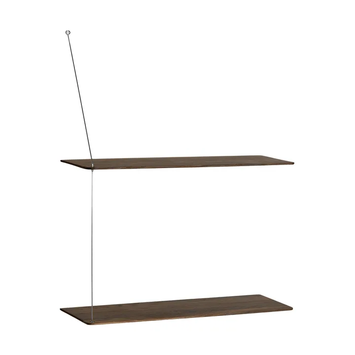 Półka Stedge - Dąb wędzony-szczotkowana stal, 60 cm, 2 półki - Woud