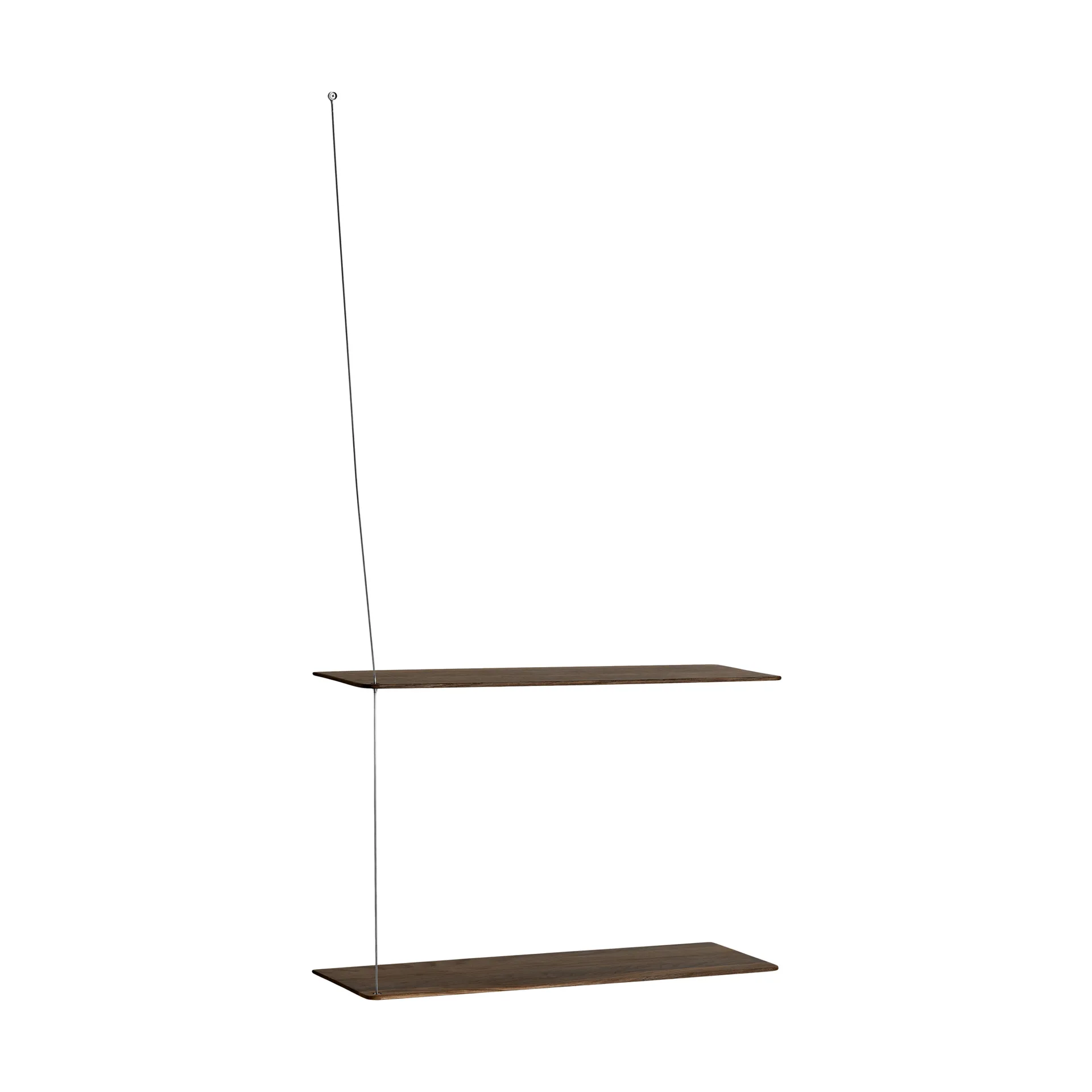 Półka Stedge, Dąb wędzony-szczotkowana stal, 60 cm, 2 półki Woud
