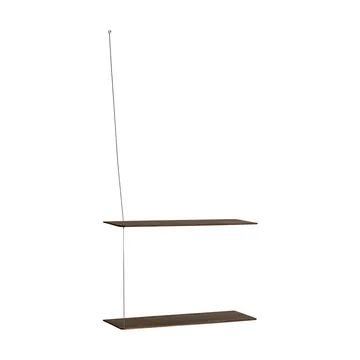 Półka Stedge - Dąb wędzony-szczotkowana stal, 60 cm, 2 półki - Woud