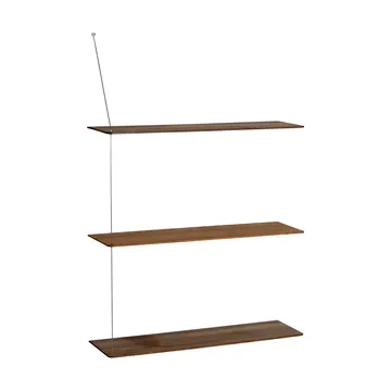 Półka Stedge - Dąb wędzony-szczotkowana stal, 80 cm, 3 półki - Woud