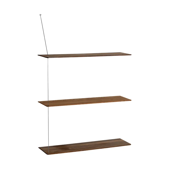 Półka Stedge - Dąb wędzony-szczotkowana stal, 80 cm, 3 półki - Woud
