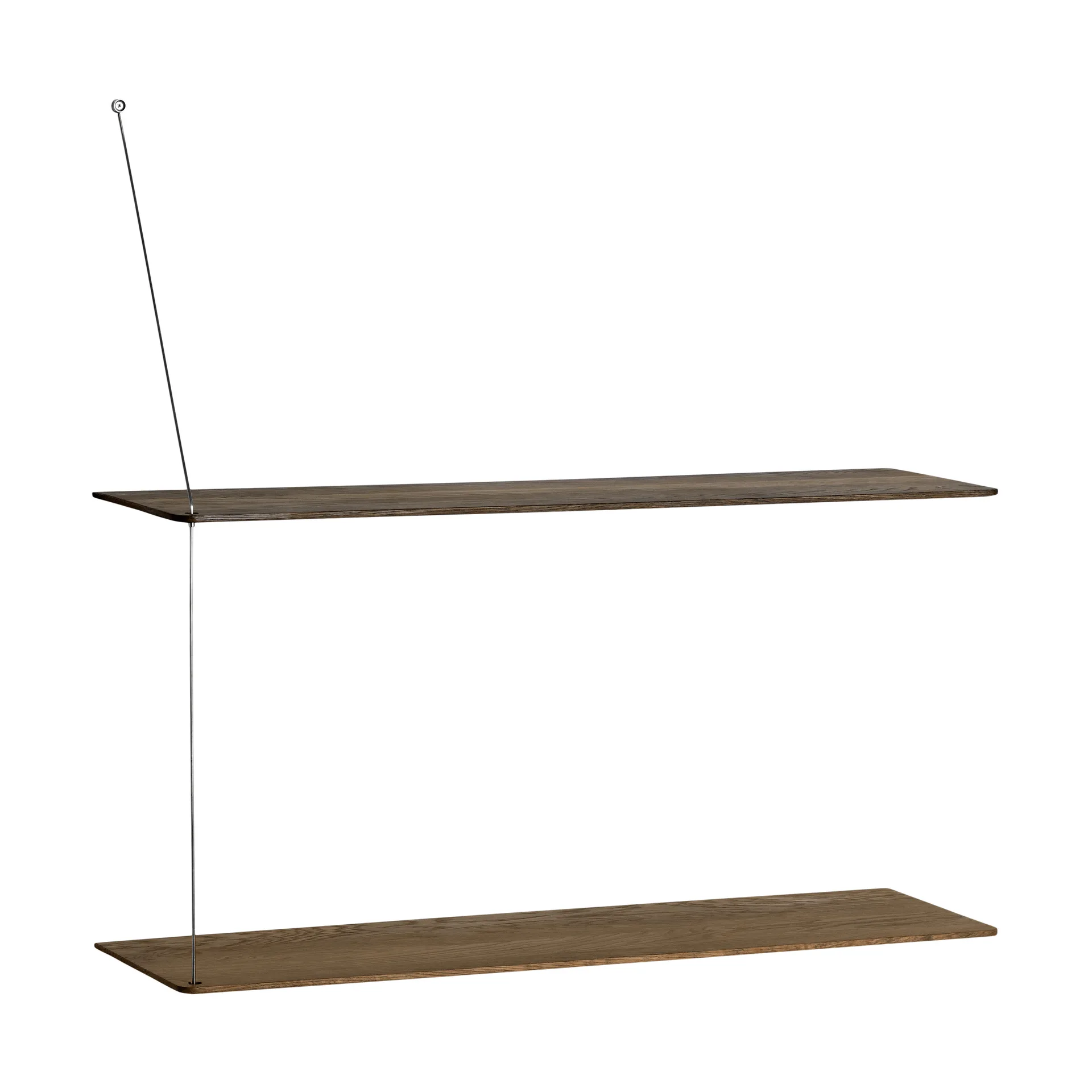 Półka Stedge, Dymiony dąb-szczotkowana stal, 80 cm, 2 półki Woud