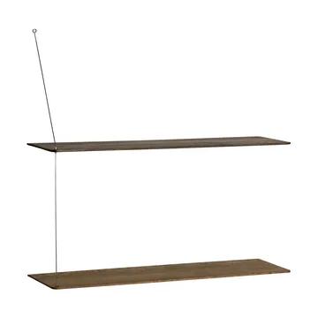 Półka Stedge - Dymiony dąb-szczotkowana stal, 80 cm, 2 półki - Woud