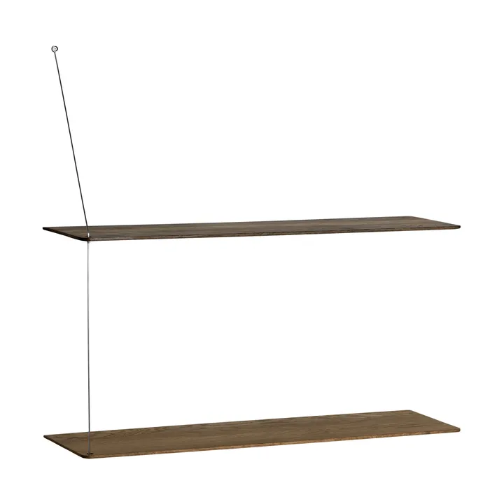 Półka Stedge - Dymiony dąb-szczotkowana stal, 80 cm, 2 półki - Woud
