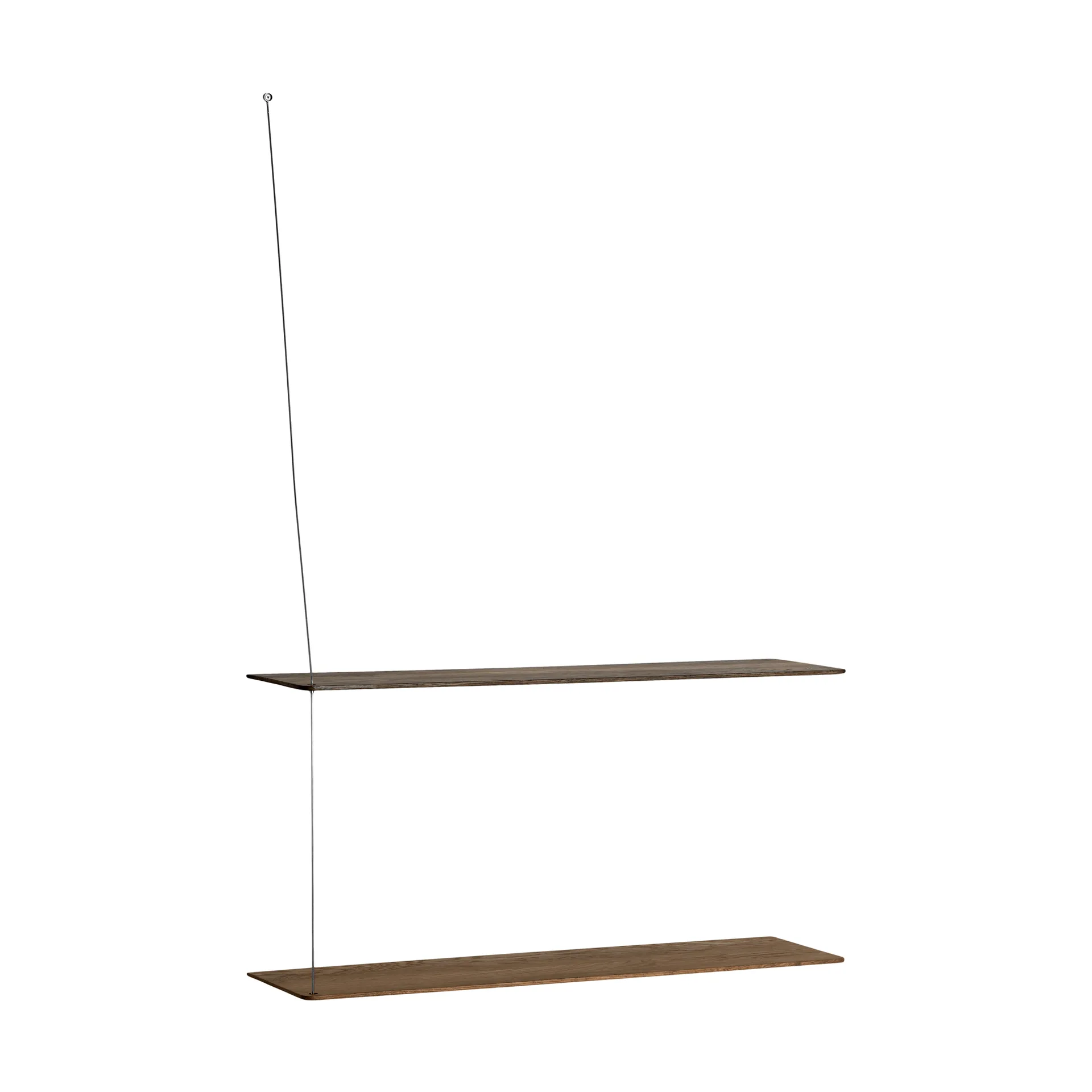 Półka Stedge, Dymiony dąb-szczotkowana stal, 80 cm, 2 półki Woud