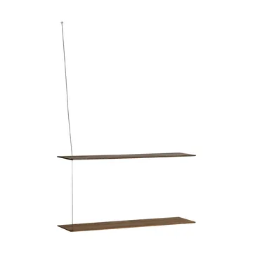 Półka Stedge - Dymiony dąb-szczotkowana stal, 80 cm, 2 półki - Woud