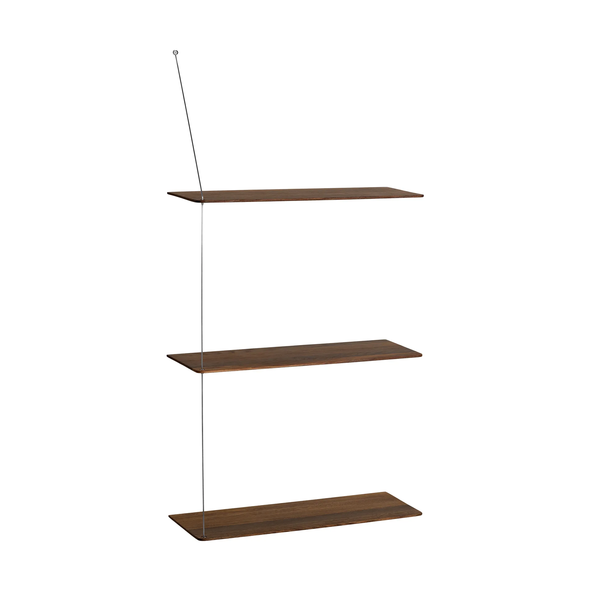 Półka Stedge, Wędzony dąb-szczotkowana stal, 60 cm, 3 półki Woud