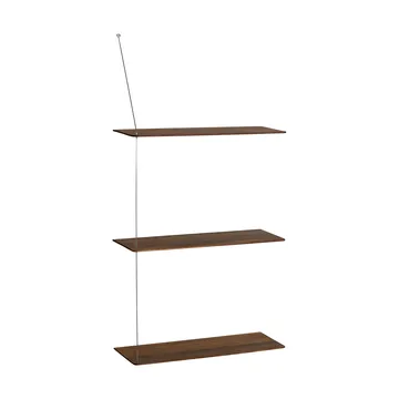 Półka Stedge - Wędzony dąb-szczotkowana stal, 60 cm, 3 półki - Woud
