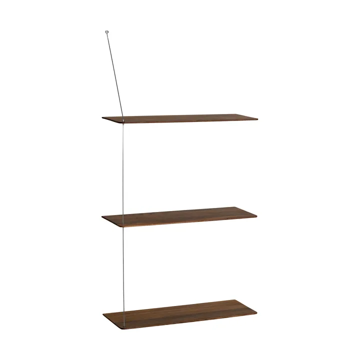 Półka Stedge - Wędzony dąb-szczotkowana stal, 60 cm, 3 półki - Woud