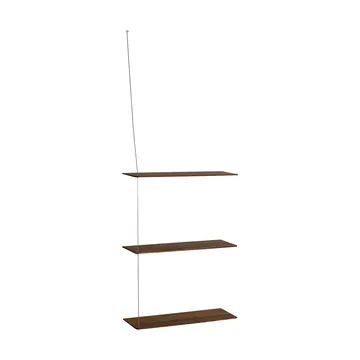 Półka Stedge - Wędzony dąb-szczotkowana stal, 60 cm, 3 półki - Woud