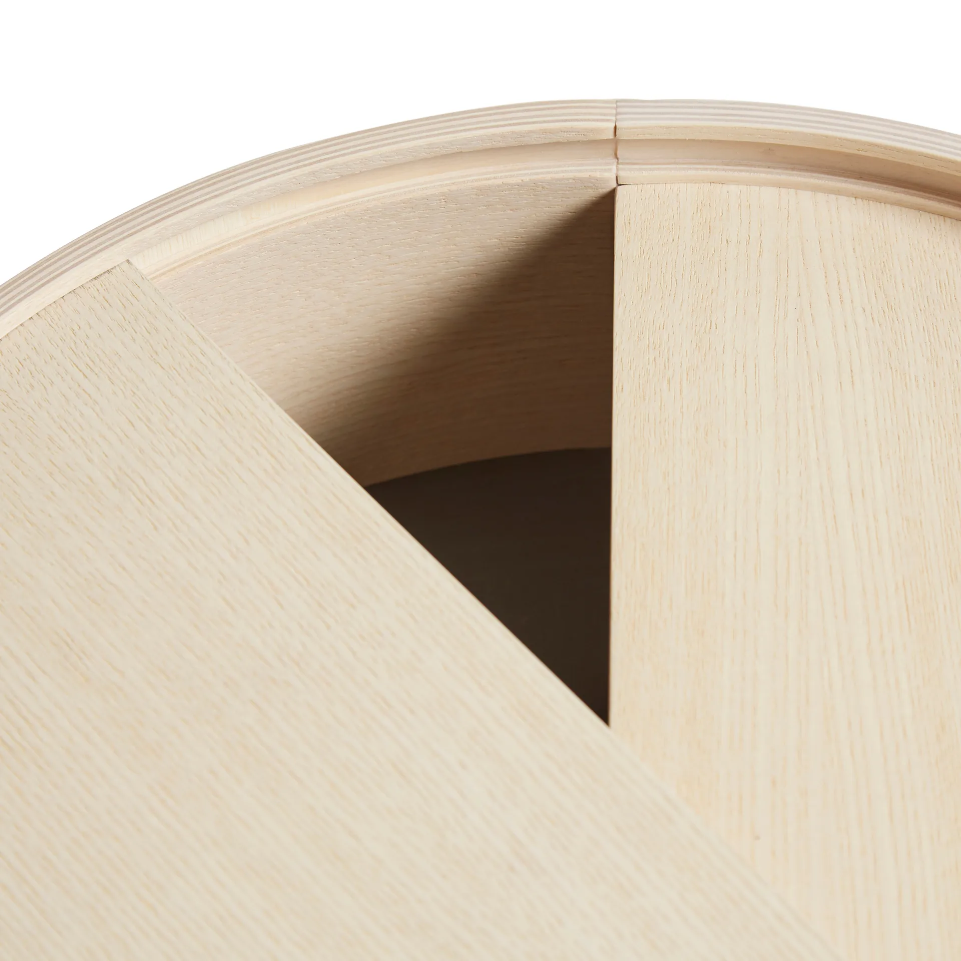 Stolik kawowy Arc Ø66 cm, dąb barwiony na biało Woud