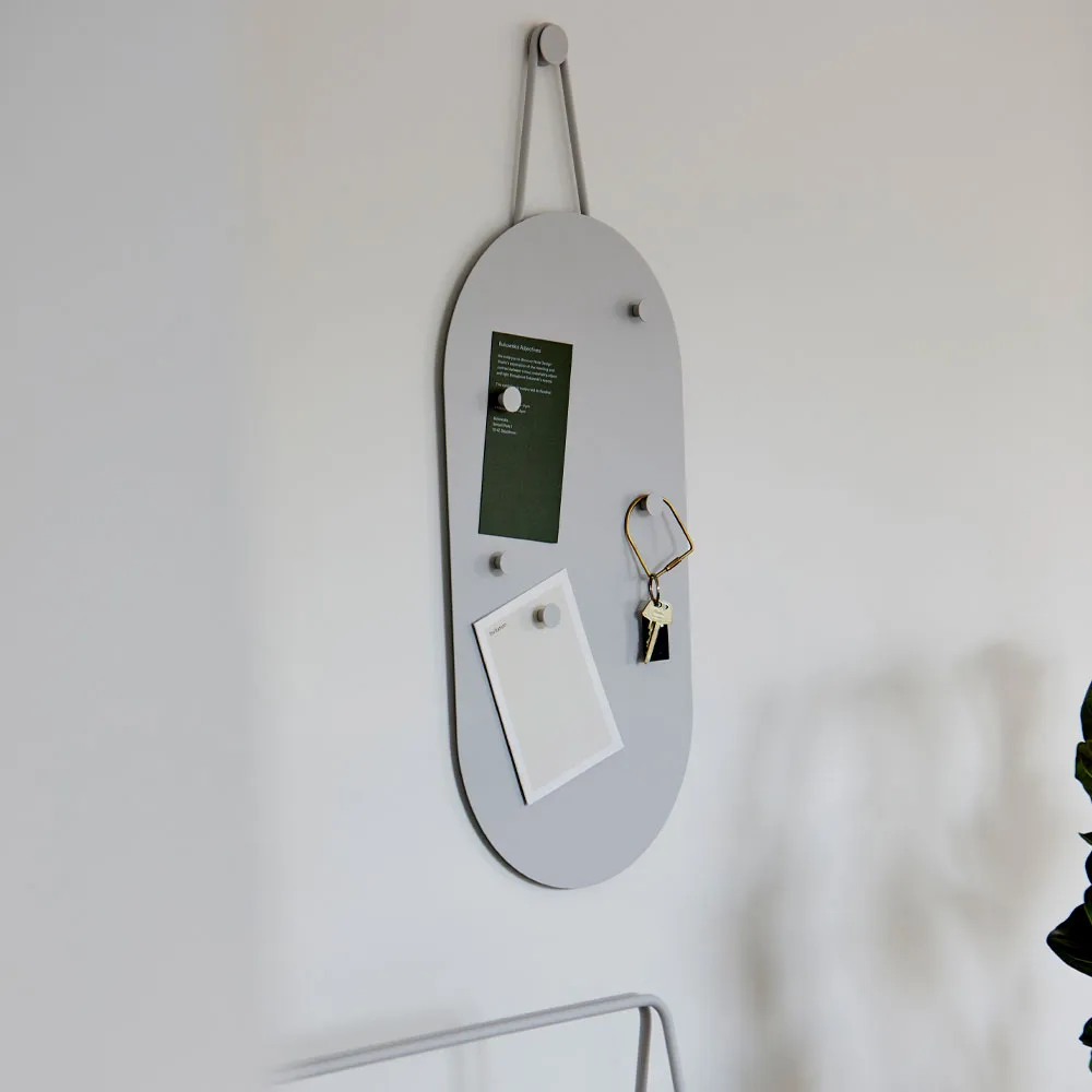 A-Bwełnaetin tablica ogłoszeń, soft grey, zawiera magnesy Zone Denmark