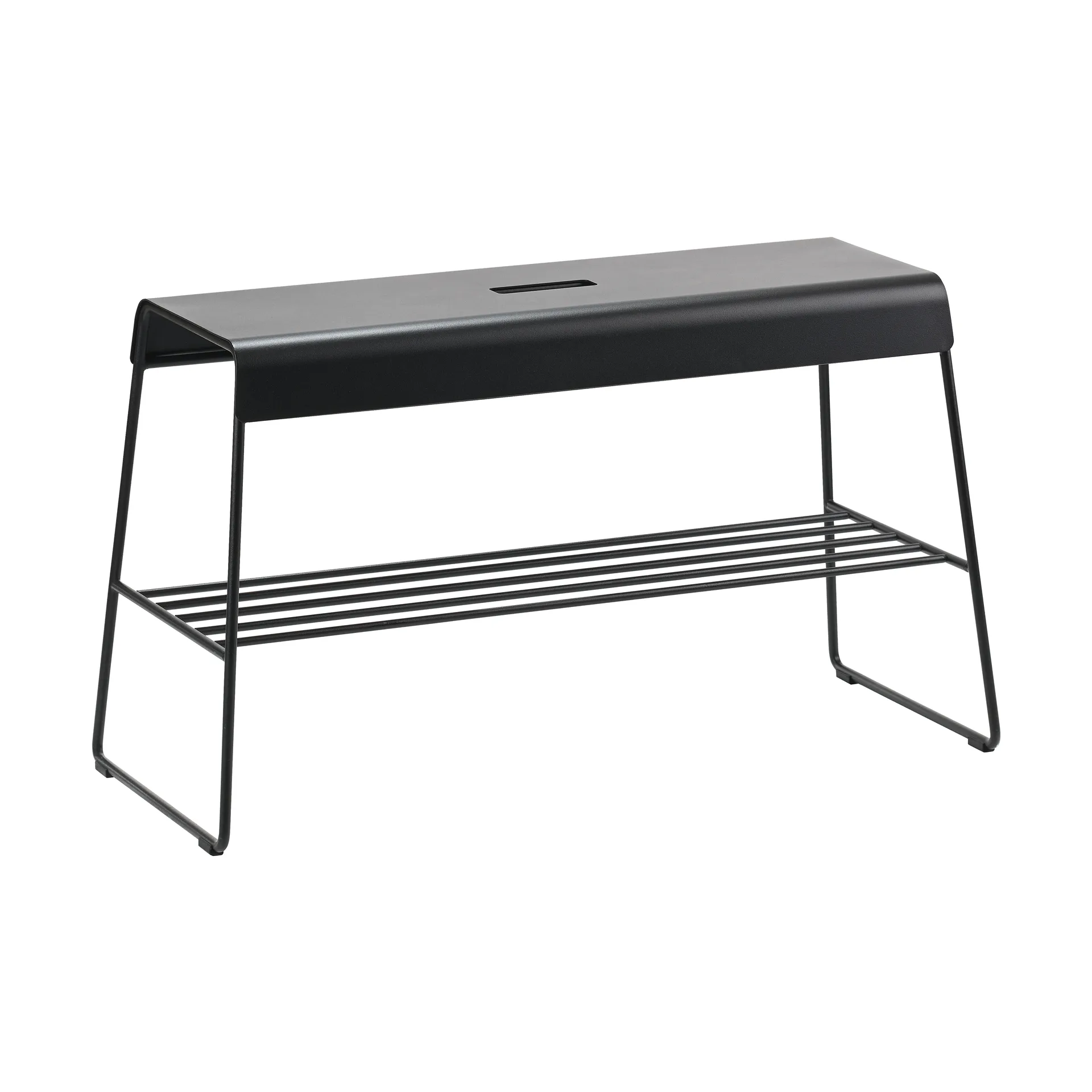 Ławka A-bench Outdoor z półką 45 cm, Black Zone Denmark