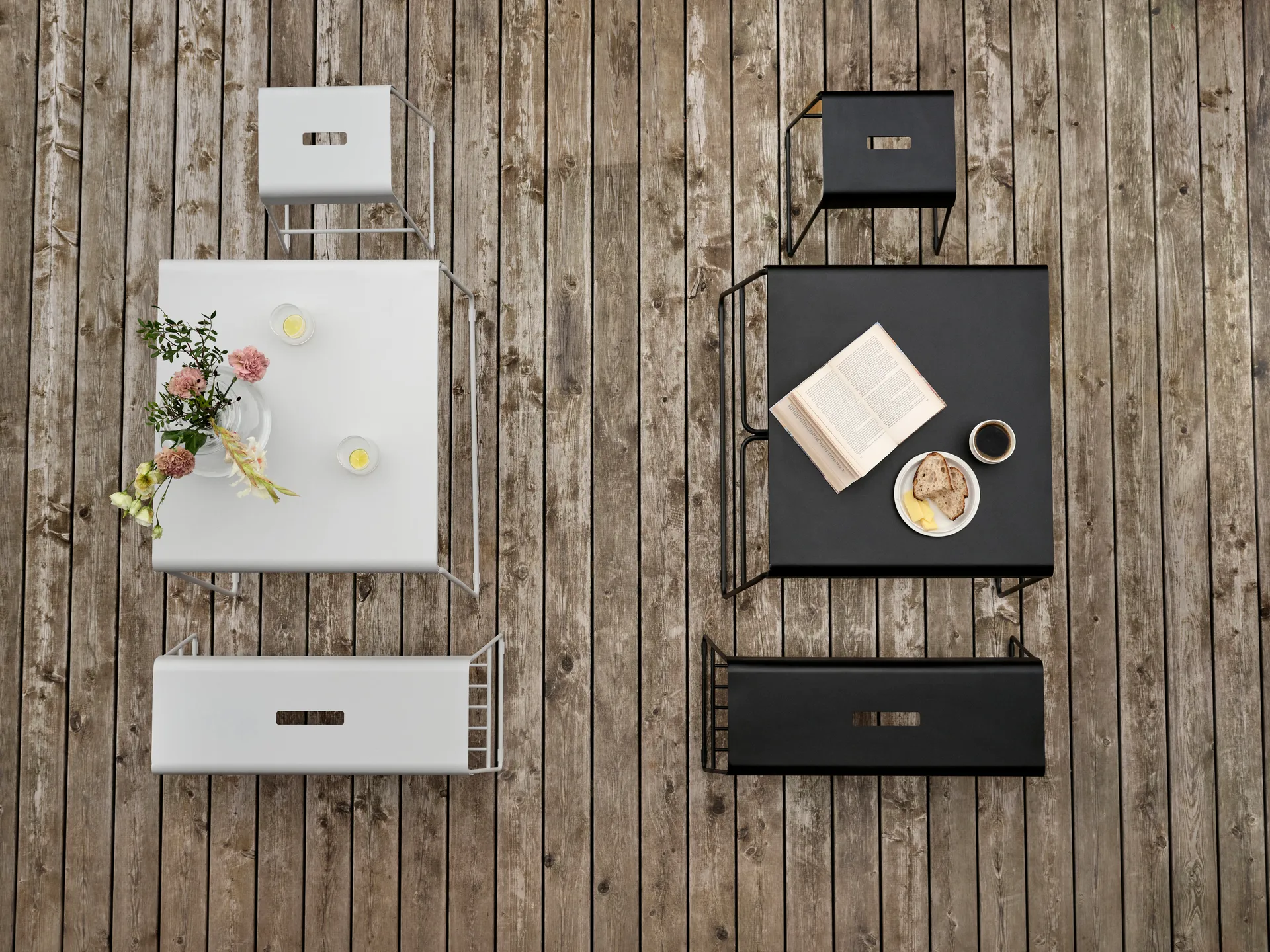 Ławka A-bench Outdoor z półką 45 cm, Soft Grey Zone Denmark