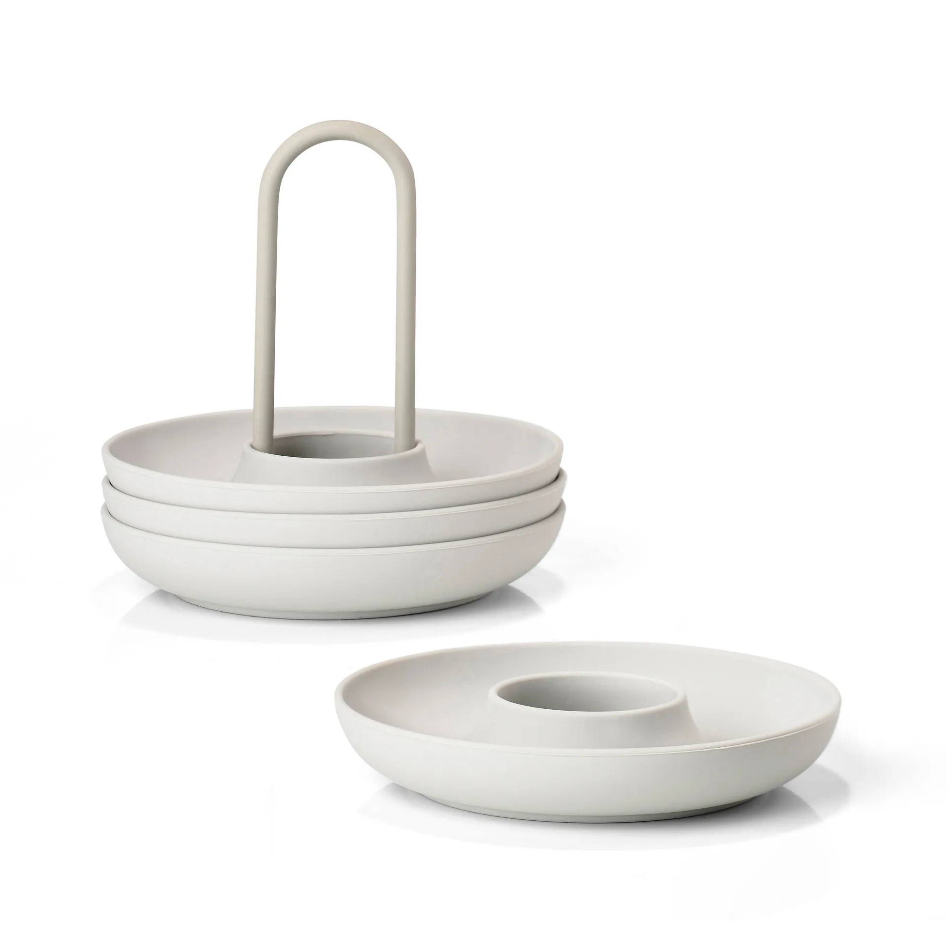 Kubek na jajka z uchwytem Singles 4 szt. , Ciepła szarość Zone Denmark