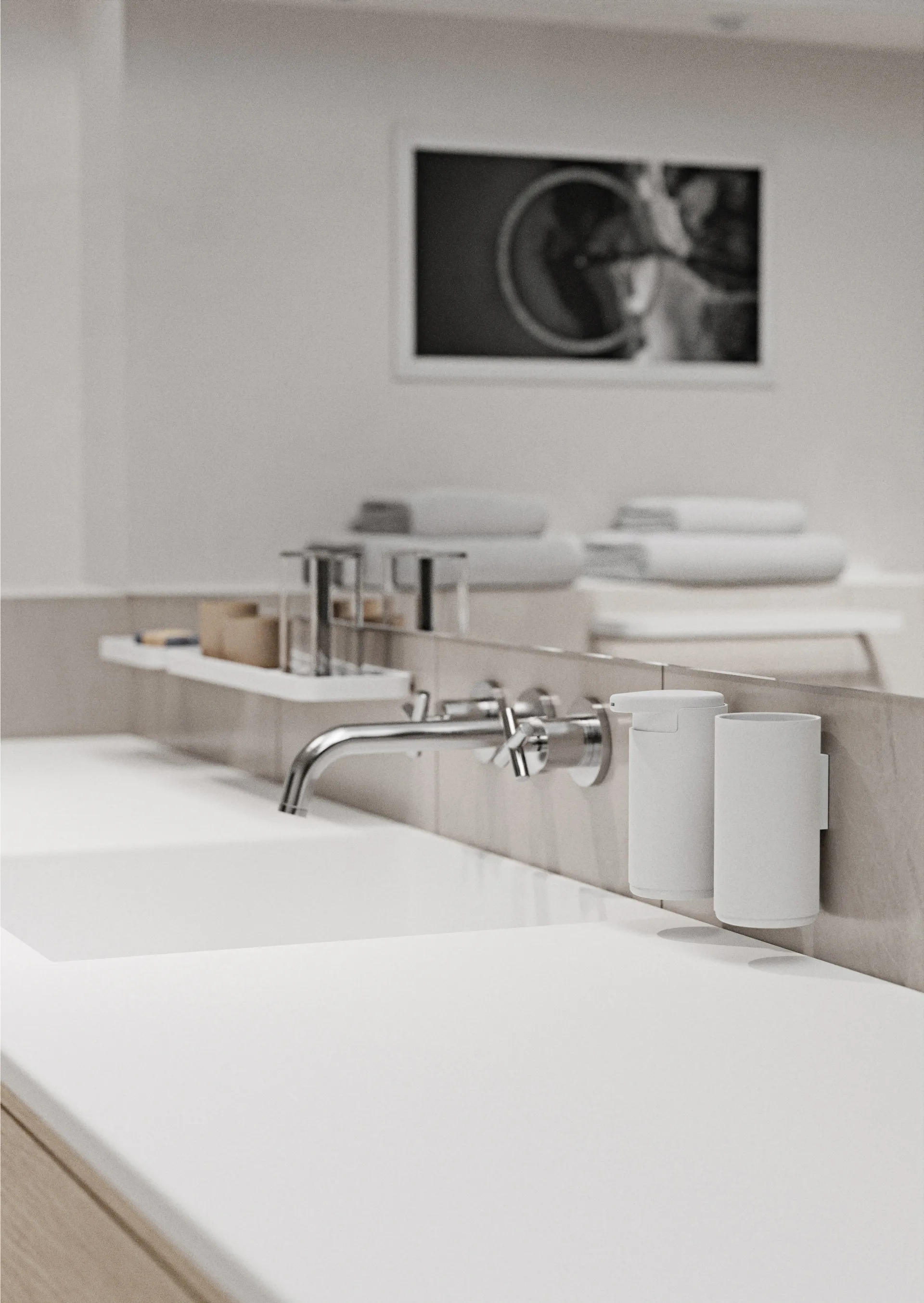 Kubek na szczoteczkę do zębów RIM naścienny 13,6 cm, Biały Zone Denmark