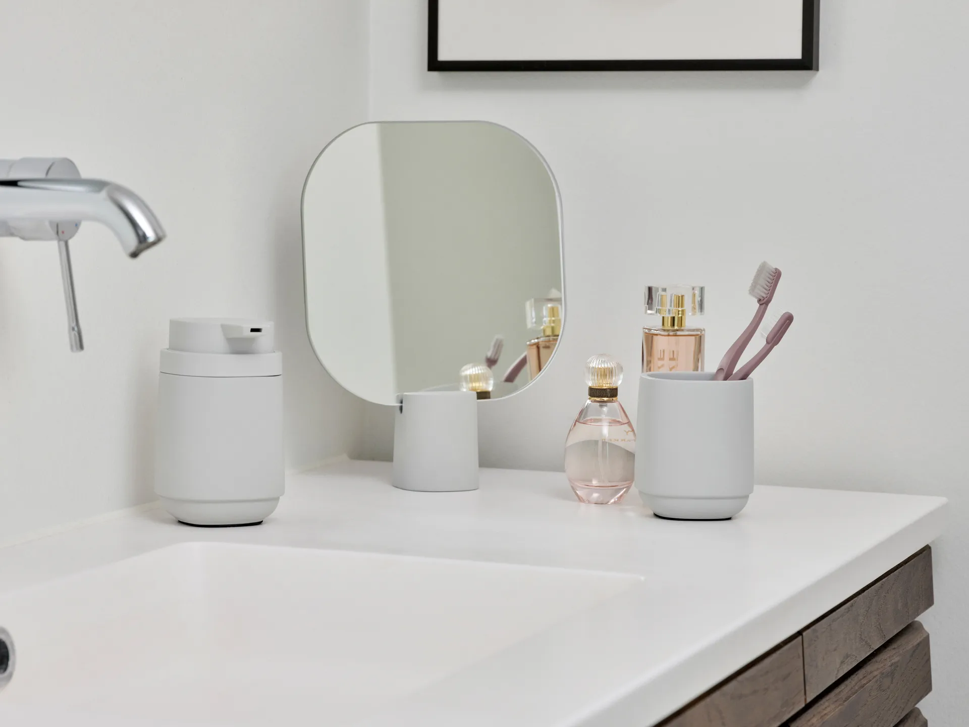 Lustro stołowe Time 26,5 cm, Soft Grey Zone Denmark