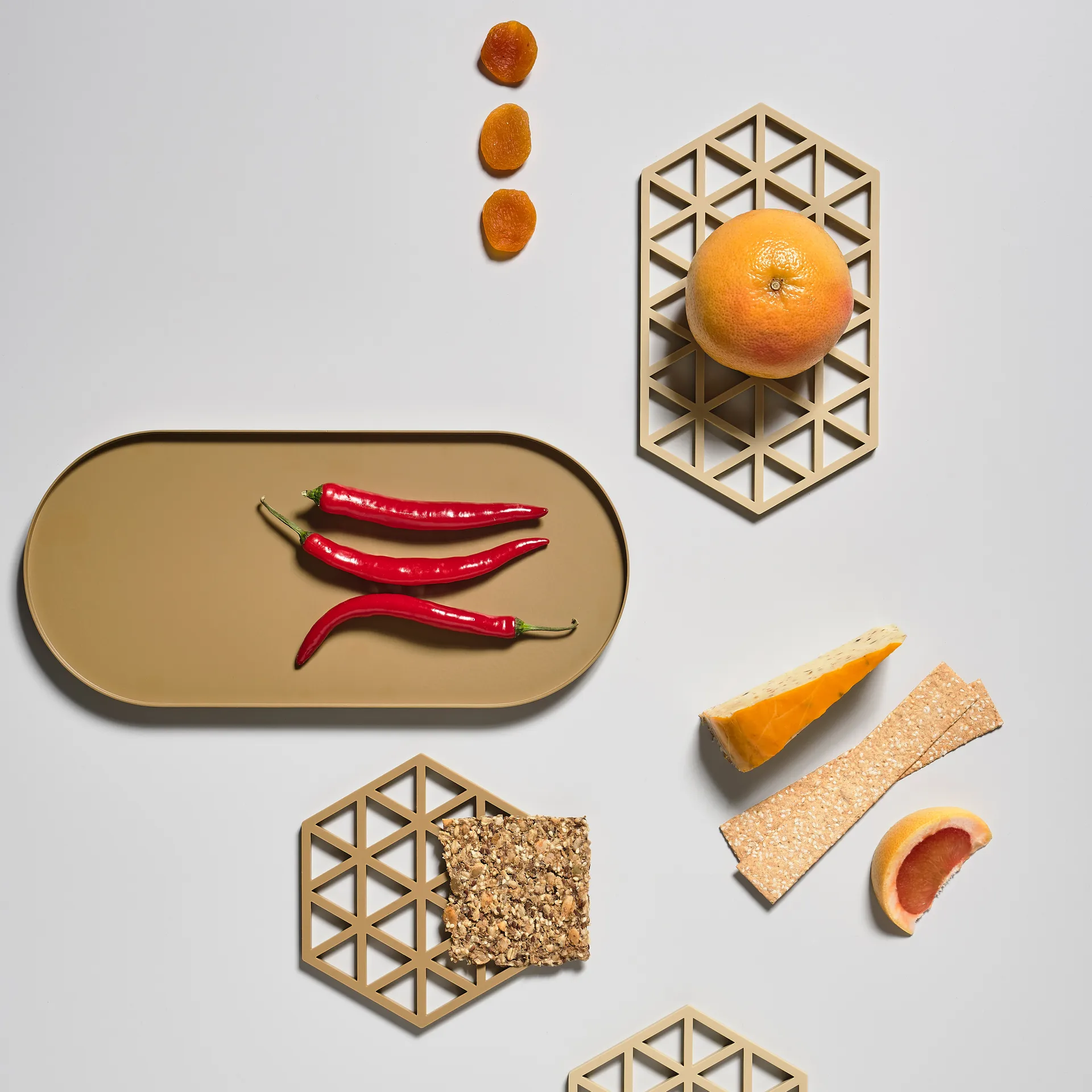 Podstawka pod garnek Triangles 14x24 cm, Ciepły piasek Zone Denmark