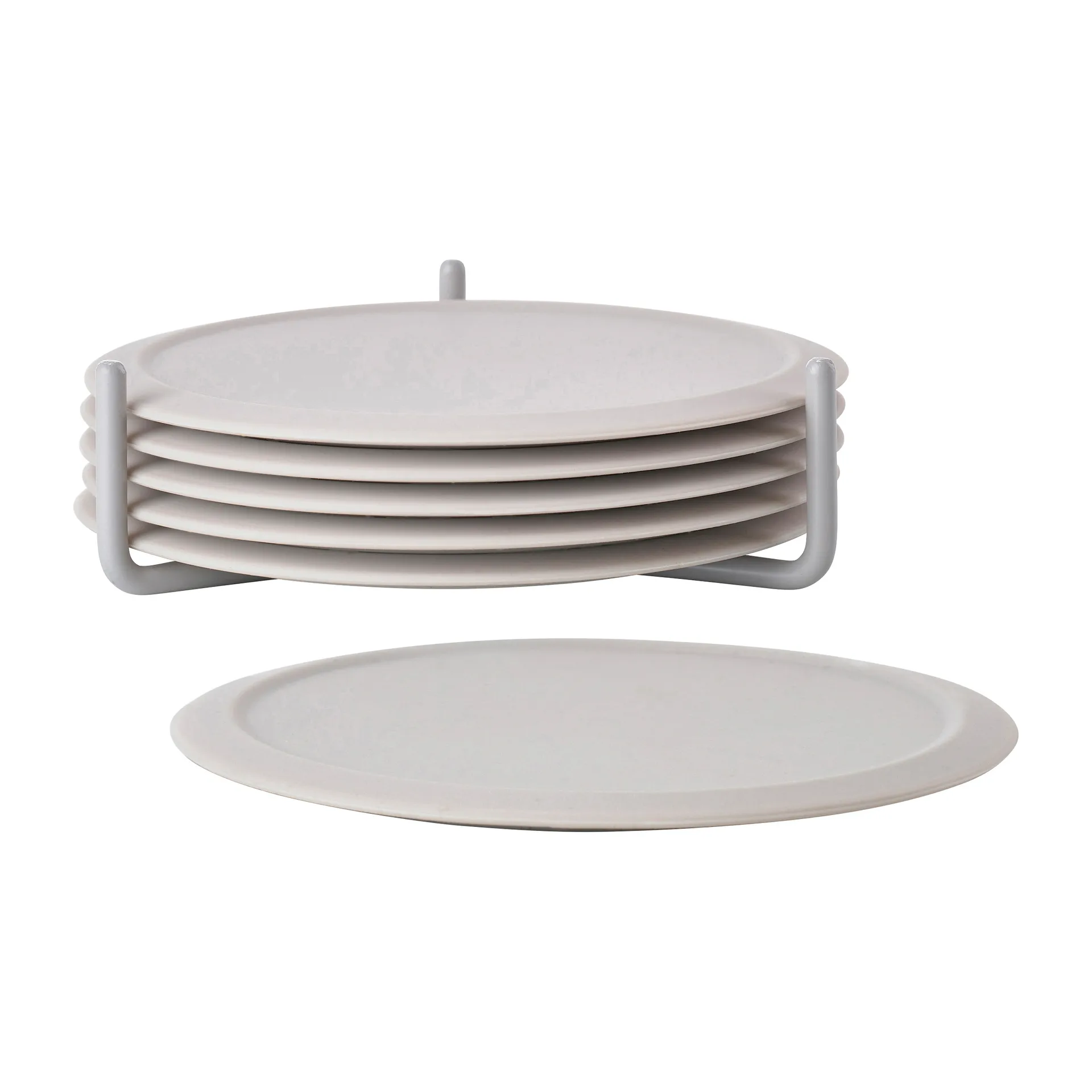 Podstawki pod szklanki Singles 6 szt. z pojemnikiem, Ciepła szarość Zone Denmark