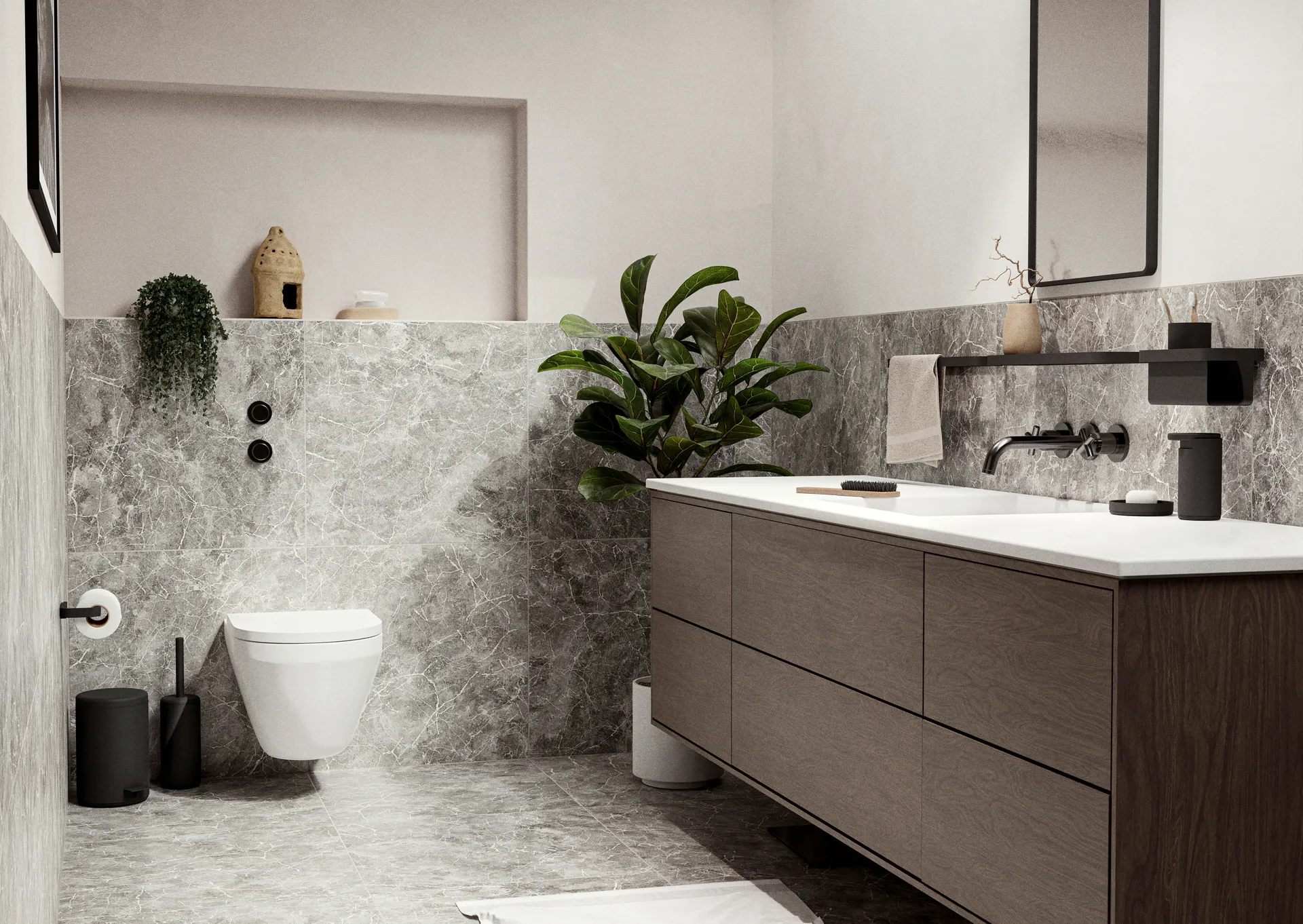 Półka prysznicowa RIM wysoka 11x22 cm, Black Zone Denmark