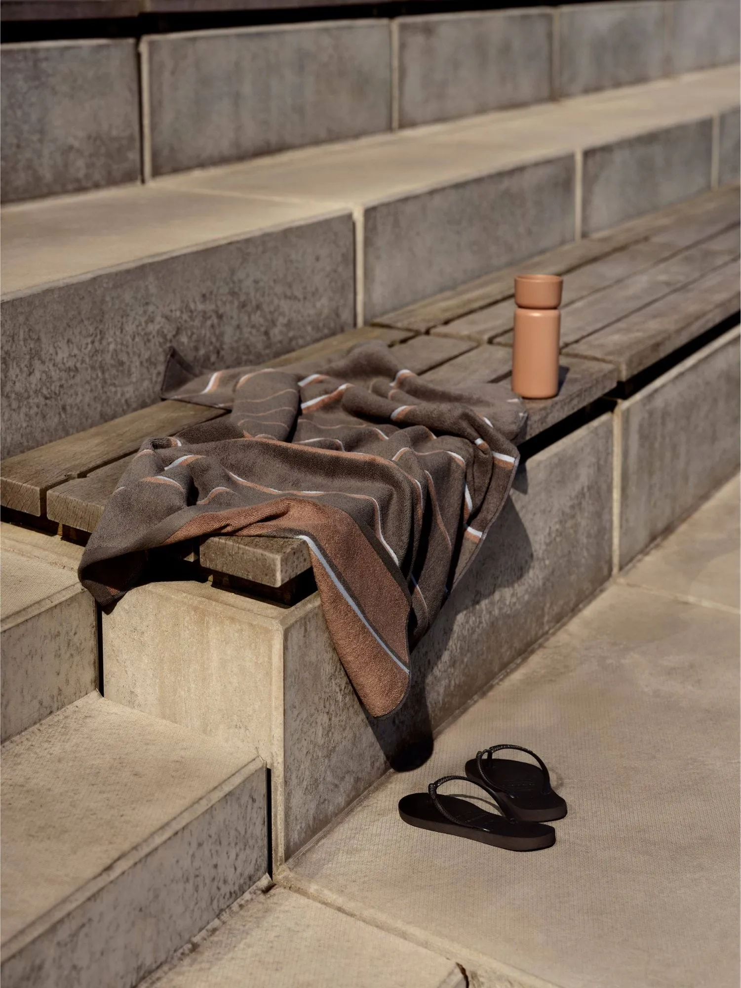 Ręcznik Sauna, Taupe-camel-sky blue, 70x140 cm Zone Denmark