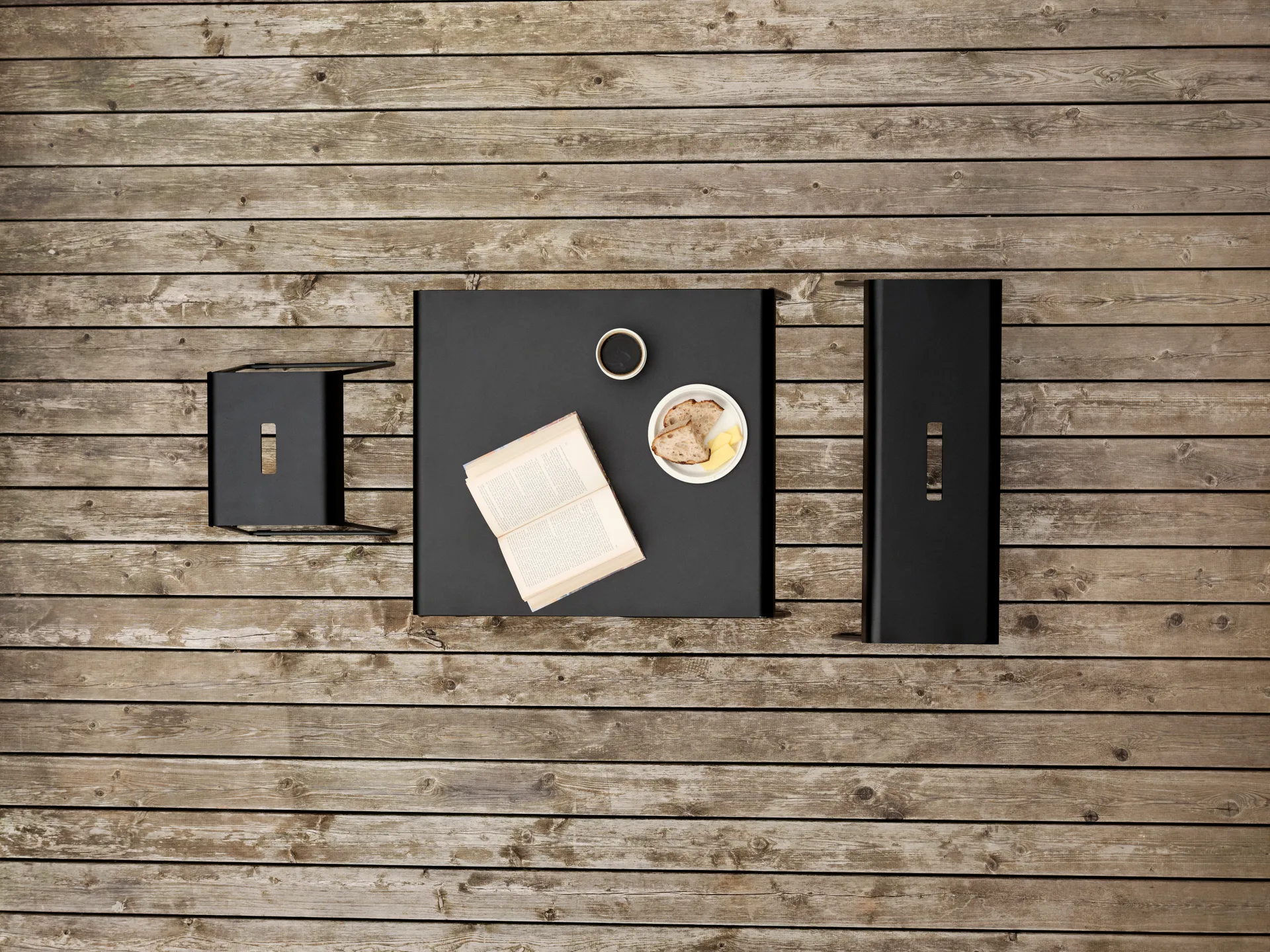 Taboret A-stool Outdoor, 45 cm, Black Zone Denmark