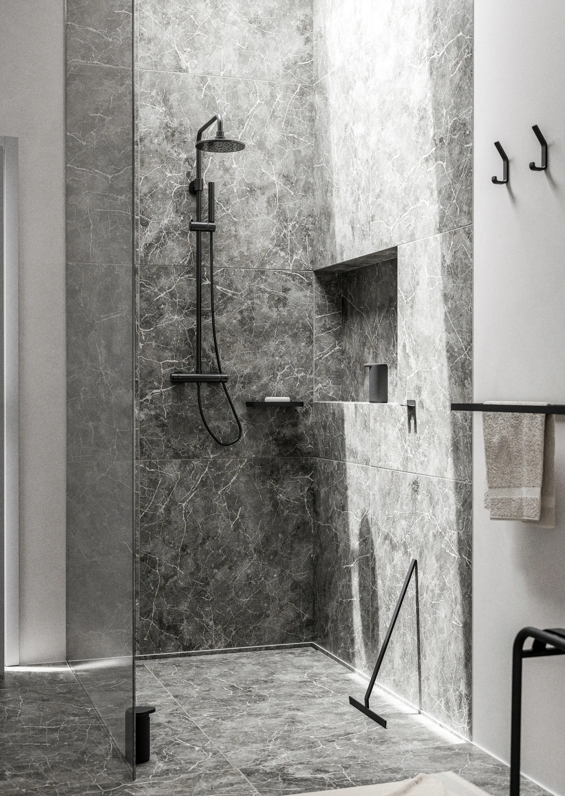 Wieszak na ręczniki RIM podwójny 12x44 cm, Black Zone Denmark