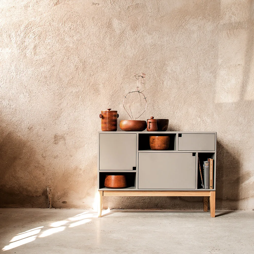 Citti 6x3 gabinet, Mole Grey stojak w kolorze dąb matowy lakier Zweed