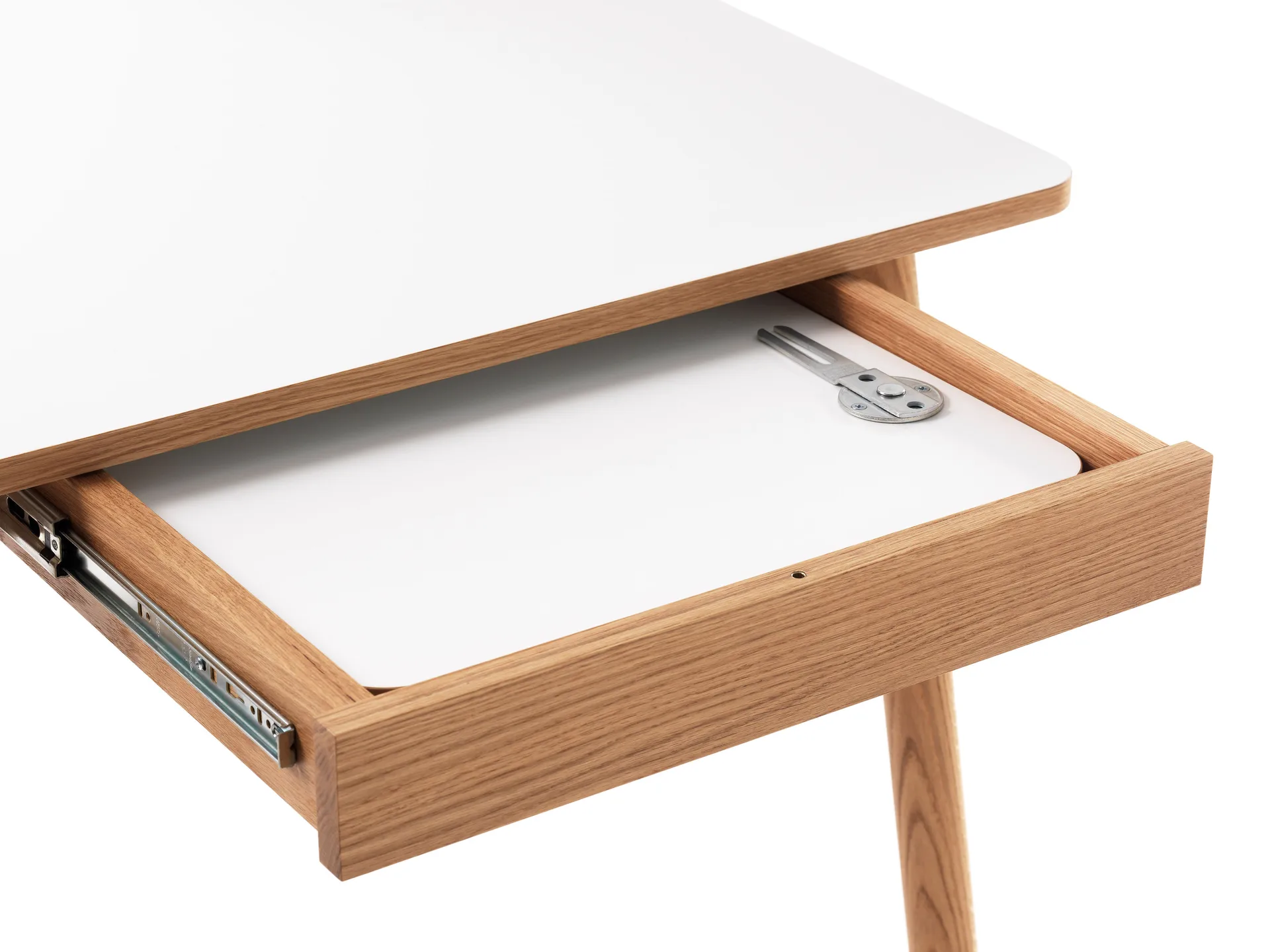 Dino+ stół jadalny z dodatkowym blatem, biały, dębowy stojak, 2 dodatkowe wkladki Zweed