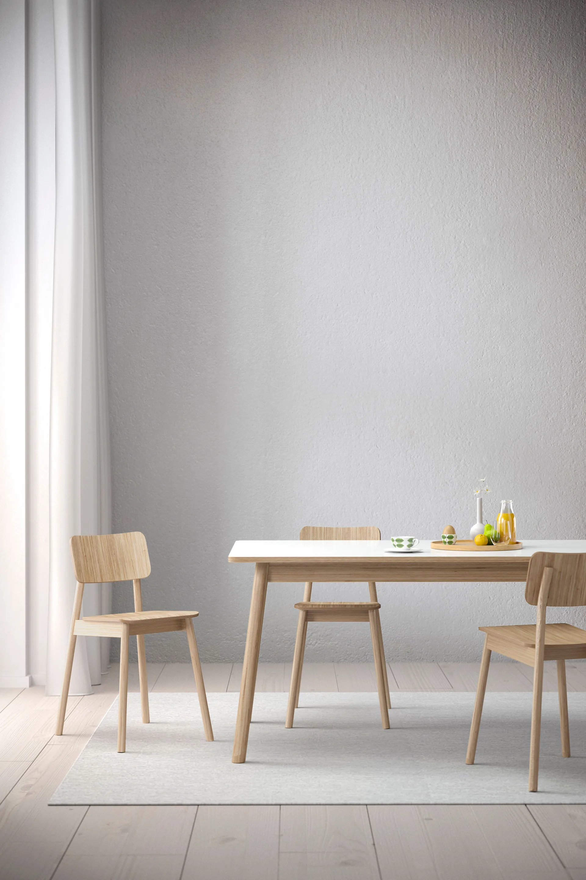 Dino+ stół jadalny z dodatkowym blatem, biały, dębowy stojak, 2 dodatkowe wkladki Zweed