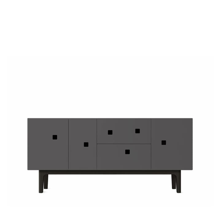 Peep M2 ławka medialna - slate grey, czarny lakier - Zweed