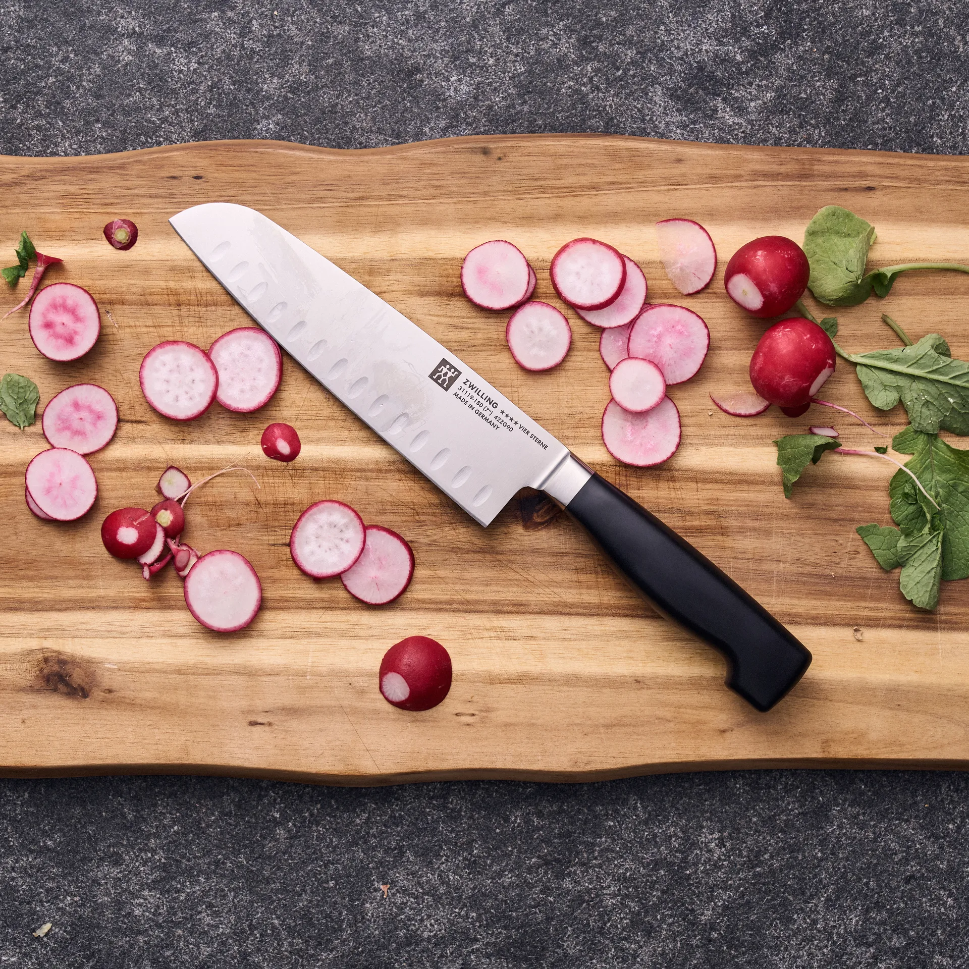 Zwilling Four star nóż santoku 18 cm, Czarny-nierdzewna stal Zwilling