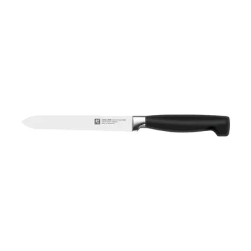 Zwilling Four star ząbkowany nóż uniwersalny 13 cm - Czarny-nierdzewna stal - Zwilling