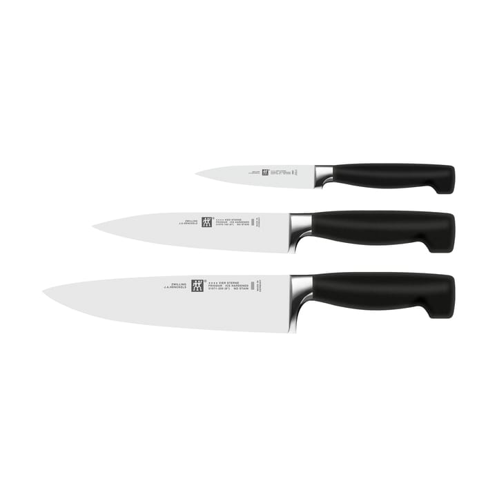 Zwilling Four star zestaw noży 3 części - Czarny-nierdzewna stal - Zwilling