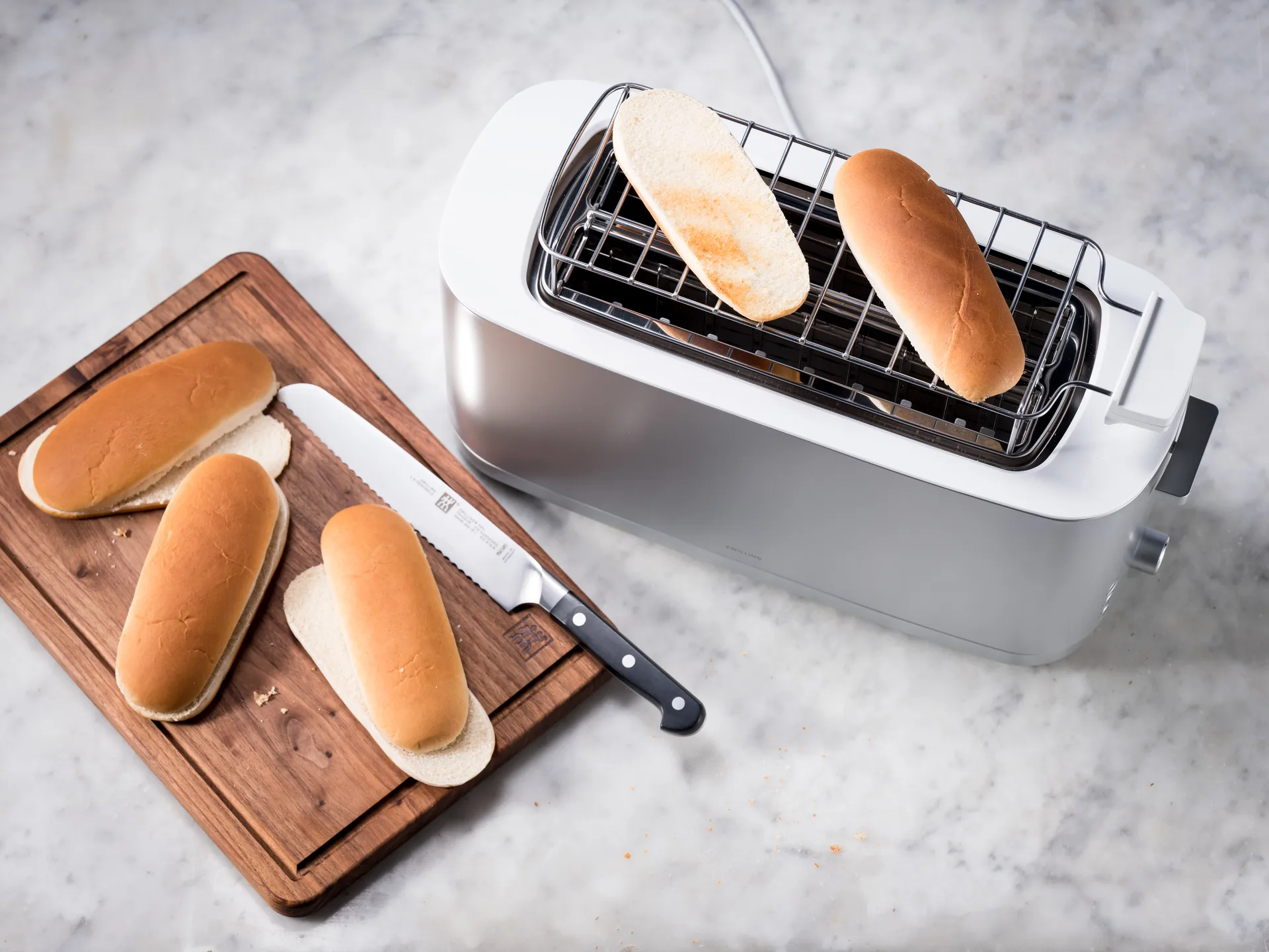 Zwilling toster z podgrzewaczem do chleba 2 krótkie komory, Srebrny Zwilling